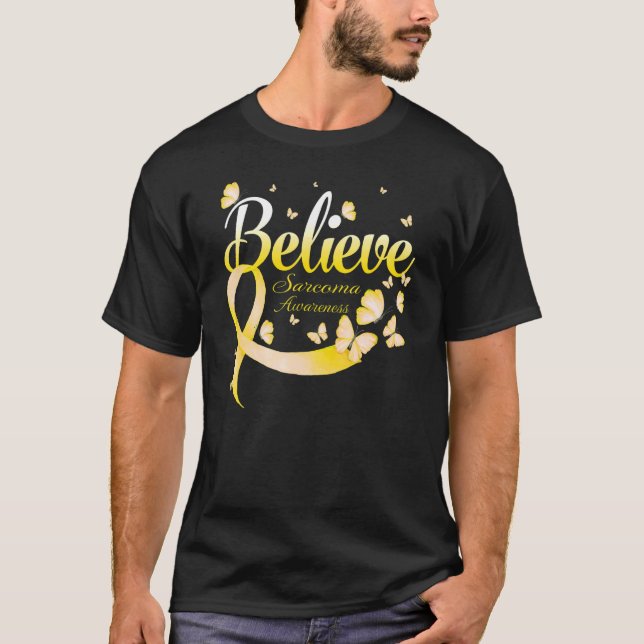 Believe Sarcoma Awareness Butterfly T-Shirt (Front)