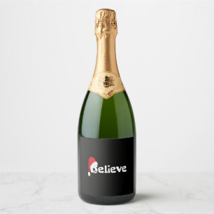 Believe Shirt Christmas Party Sparkling Wine Label