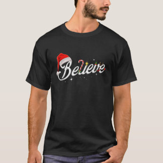 Believe Shirt Santa Hat Elf Rudolph Candy Merry Ch