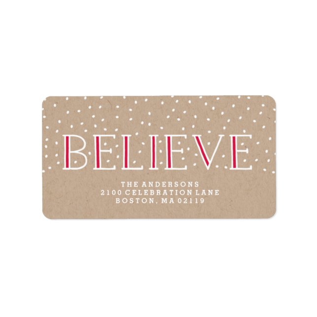 Believe Snowfall | Holiday Address Labels (Front)