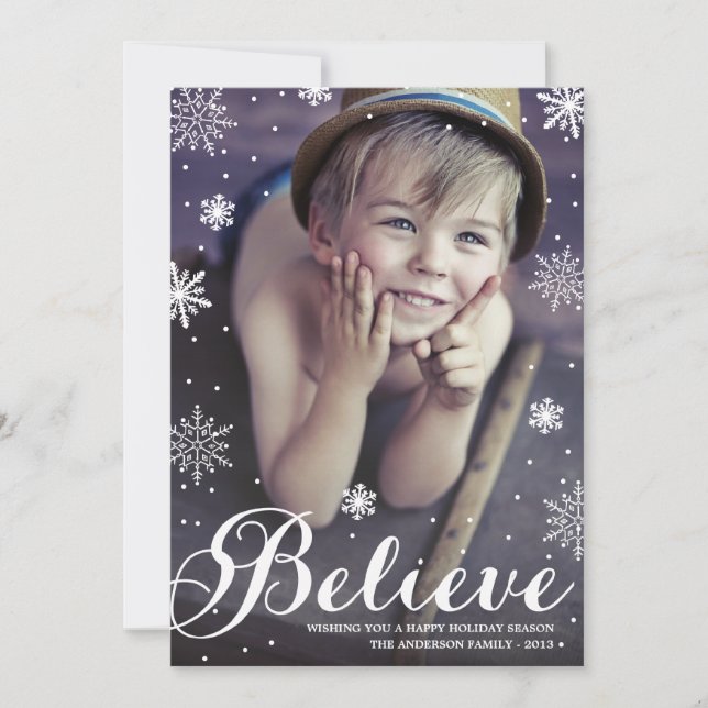 BELIEVE SNOWFALL | HOLIDAY PHOTO CARD (Front)