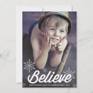 BELIEVE SNOWFLAKES   HOLIDAY PHOTO CARD