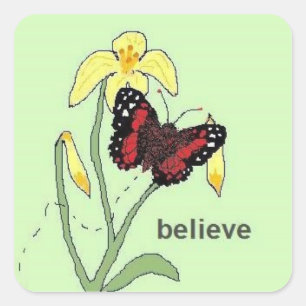 believe square sticker