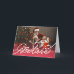 Believe Star Calligraphy Religious Christmas Photo Holiday Card<br><div class="desc">Designed by fat*fa*tin. Easy to customize with your own text,  photo or image. For custom requests,  please contact fat*fa*tin directly. Custom charges apply.

www.zazzle.com/fat_fa_tin
www.zazzle.com/color_therapy
www.zazzle.com/fatfatin_blue_knot
www.zazzle.com/fatfatin_red_knot
www.zazzle.com/fatfatin_mini_me
www.zazzle.com/fatfatin_box
www.zazzle.com/fatfatin_design
www.zazzle.com/fatfatin_ink</div>