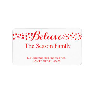 Believe stars holiday label
