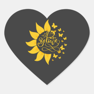 believe sunflower spring happy T-Shirt Classic Rou Heart Sticker