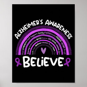 Believe Support Hope Strength Month Alzheimers Poster