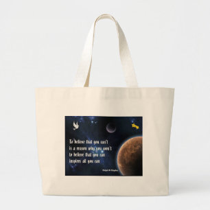 Believe that you can large tote bag