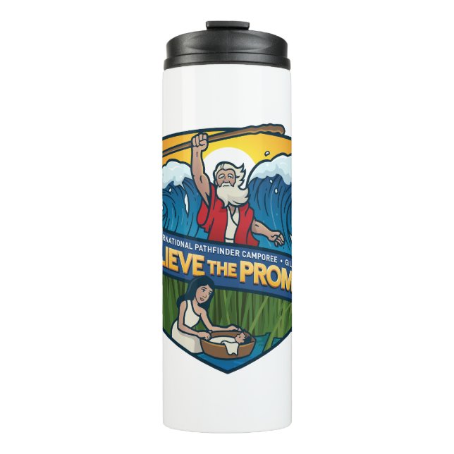 Believe the Promise 2024 Pathfinder Camporee Thermal Tumbler (Front)