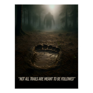 Believe the Signs: Bigfoot Footprint Forest Poster