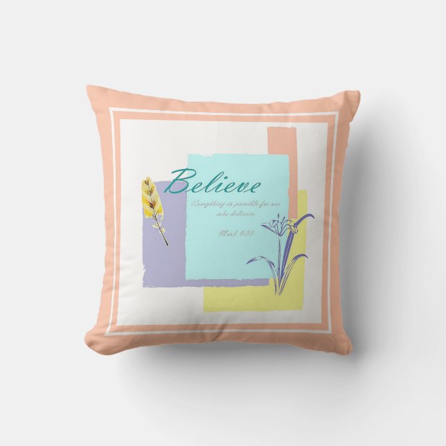 Believe Throw Pillow (Front)