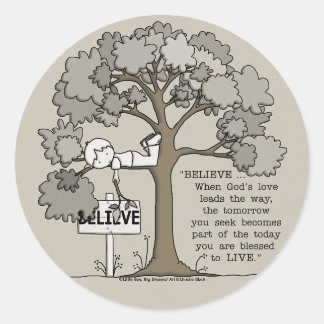 BELIEVE to LIVE Classic Round Sticker (Front)