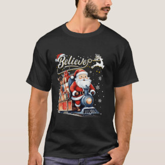 Believe Train Christmas North Pole Train Pajama Ch T-Shirt
