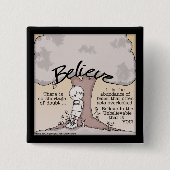 Believe Tree 15 Cm Square Badge (Front)