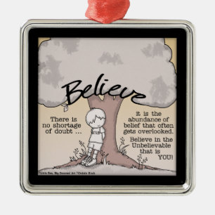 Believe Tree Metal Tree Decoration