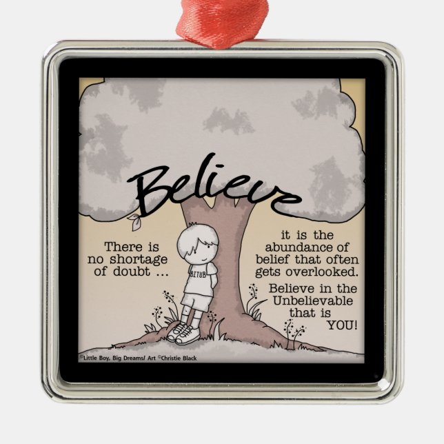 Believe Tree Metal Tree Decoration (Front)