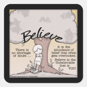Believe Tree Square Sticker