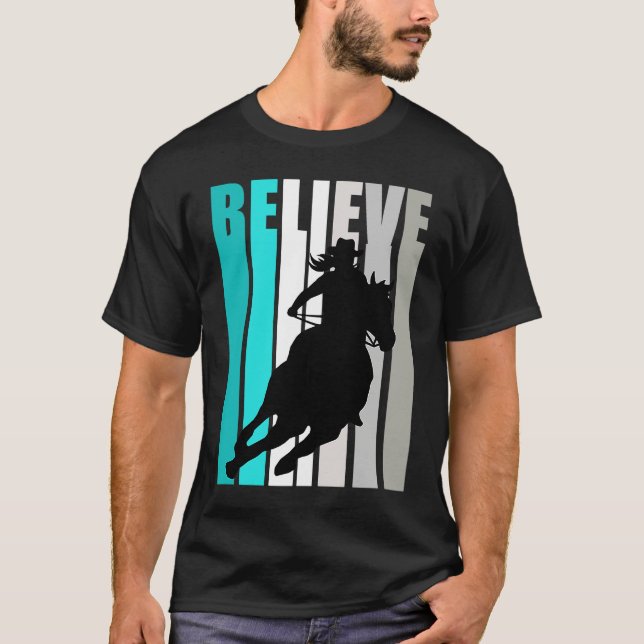 Believe Turquoise Cowgirl Southern Girls Western H T-Shirt (Front)