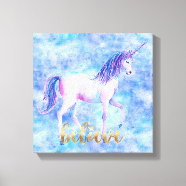 Believe Unicorn Canvas Print (Front)