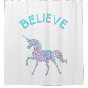 Believe Unicorn Fantasy Shower Curtain