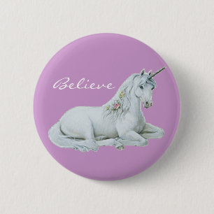 Believe Unicorn Round Button