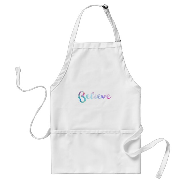 Believe Watercolor Typography Art Standard Apron (Front)