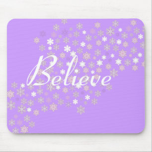 Believe/Winter Snowflakes Mouse Mat