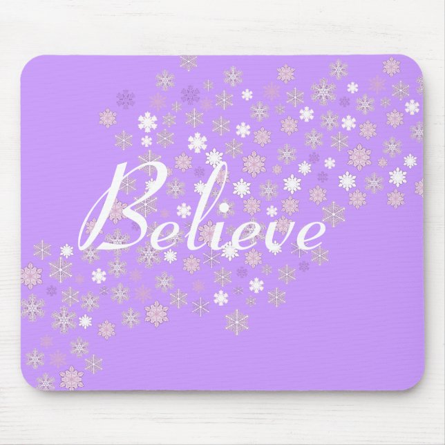 Believe/Winter Snowflakes Mouse Mat (Front)