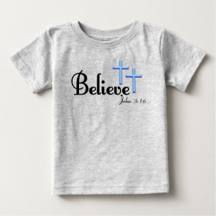Believe With Blue Crosses Toddler Tee