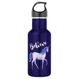 Believe with Unicorn In Pastel Watercolors 532 Ml Water Bottle