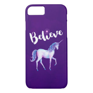 Believe with Unicorn In Pastel Watercolors iPhone 8/7 Case