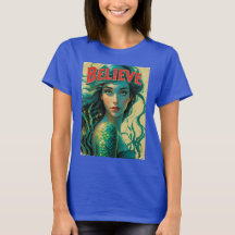 Believe Women's Mermaid Inspirational Tee Dreamy