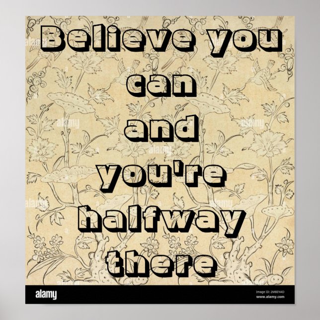 "Believe you can and you're halfway there." Poster (Front)
