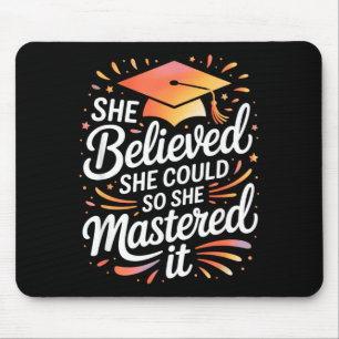 Believed could mastered colourful script mouse mat