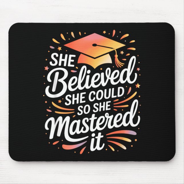 Believed could mastered colourful script mouse mat (Front)