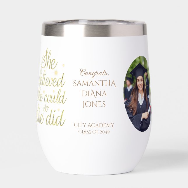 Believed So She Did Inspirational Graduation Gift (Back)