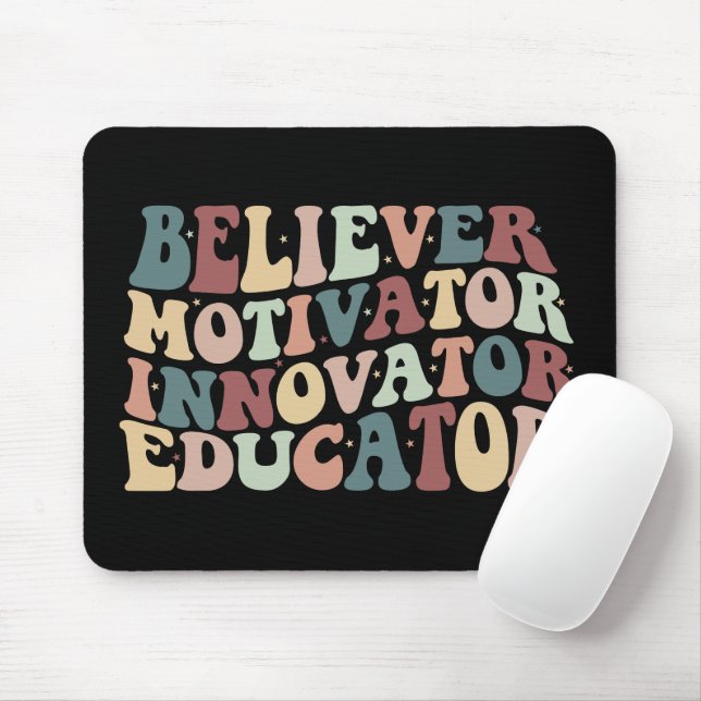Believer Motivator Innovator Educator Mouse Mat (With Mouse)