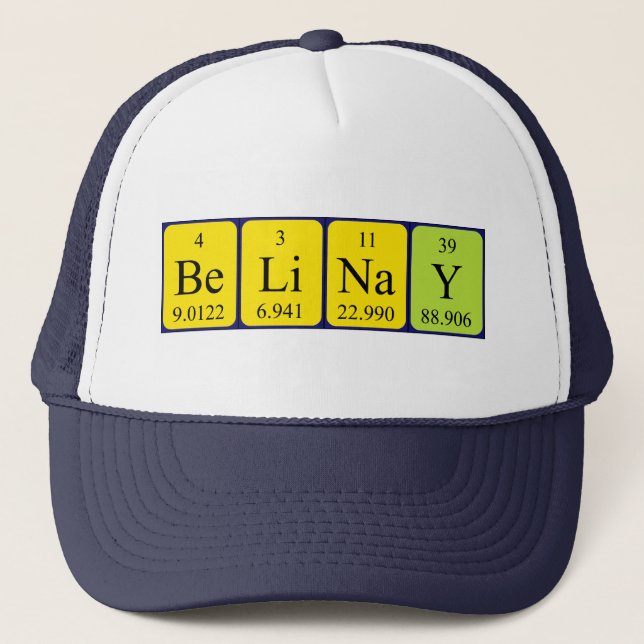 Belinay periodic table name hat (Front)