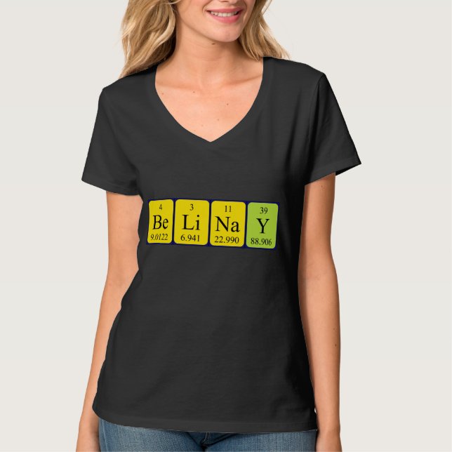 Belinay periodic table name shirt (Front)
