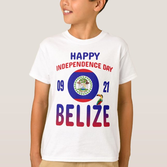 Belise 43rd Independence Day Belizean Pride Flag T-Shirt (Front)