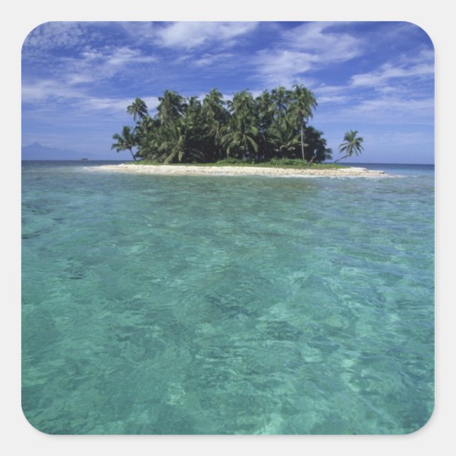 Belise, Barrier Reef, Unnamed island or cay. Square Sticker (Front)