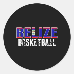 Belise Basball Fans Jersey Belizean Flag Slam Dunk Classic Round Sticker