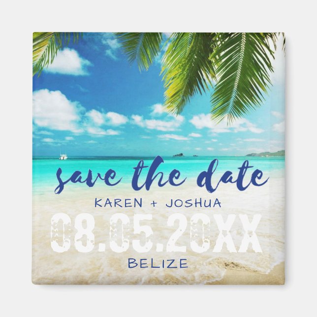 Belise Beach Destination Wedding Save the Dates Magnet (Front)