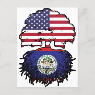 Belise Belizean American USA Tree Roots Flag Postcard