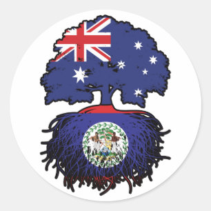 Belise Belizean Australian Australia Tree Roots Classic Round Sticker