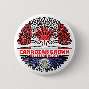 Belise Belizean Canadian Canada Tree Roots Flag 6 Cm Round Badge