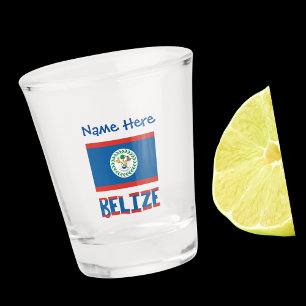 Belise Belizean Flag Blue Personalisation Shot Glass