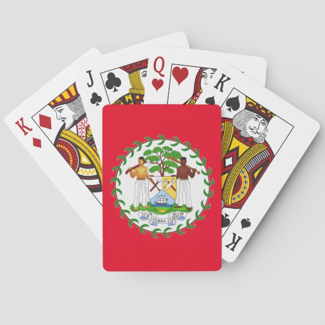 Belise Belizean Flag Coat of Arms Playing Cards (Back)