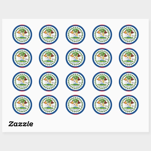 Belise & Belizean flag patriots, holiday / sports Classic Round Sticker (Sheet)