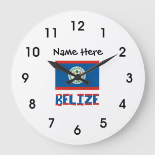 Belise Belizean Flag Personalised Large Clock